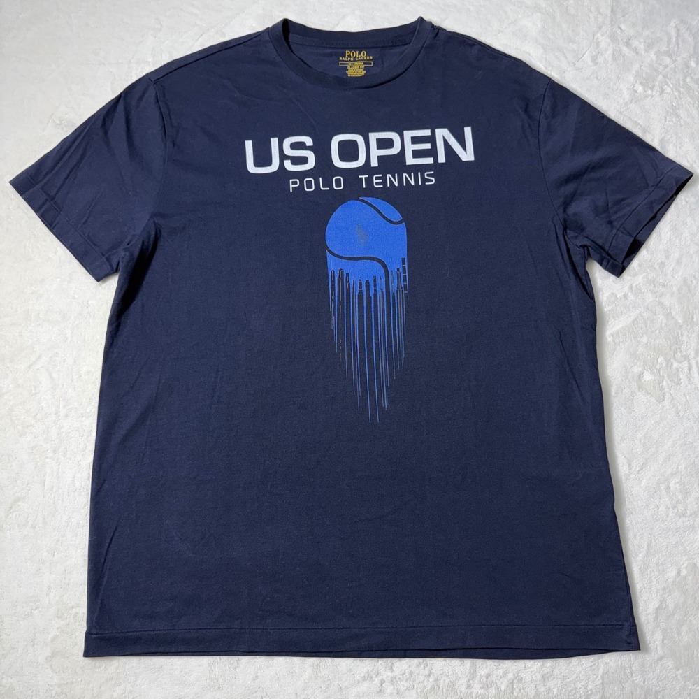 Polo Ralph Lauren‎ US Open Tennis Graphic T-Shirt Mens Size M Navy Blue Park 88